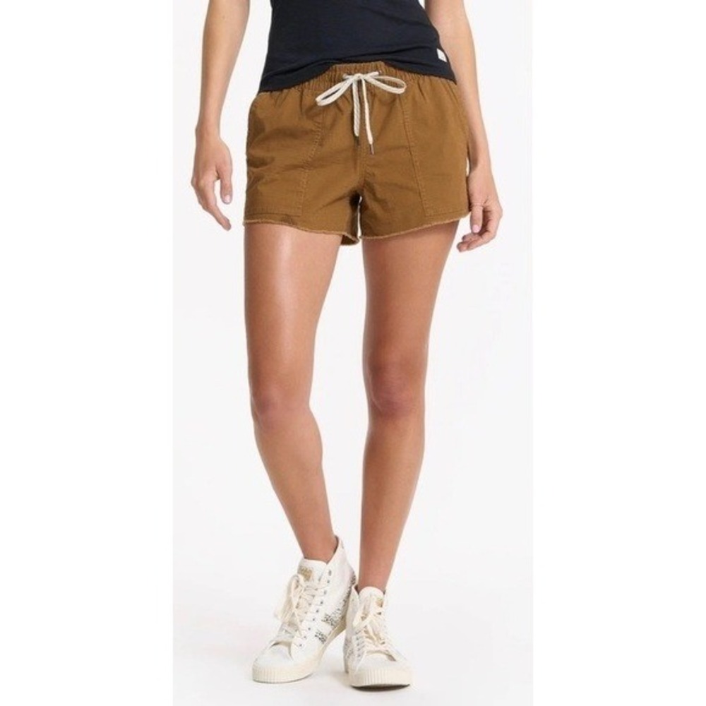 VUORI Vintage Ripstop Shorts Women Medium Brown Casual Drawstring Elastic Waist
